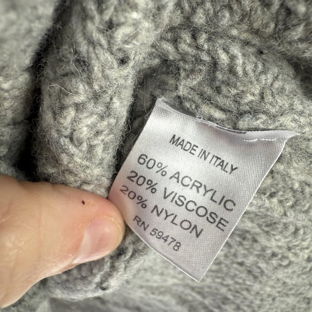 Elsamanda Sweater Womens Large Gray Cowl Neck Pullover Knit Made in Italy Soft - Picture 6 of 7
